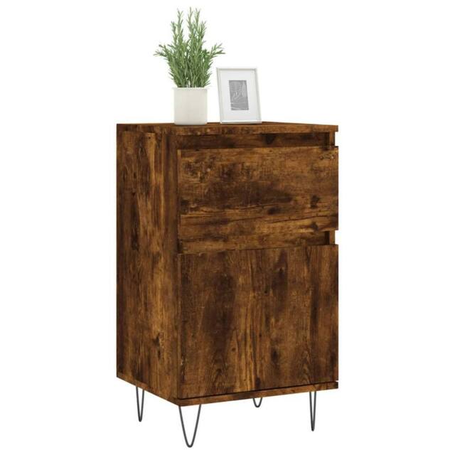 Berkfield Home Sideboards 2 pcs Smoked Oak 40x35x70 cm Engineered Wood in Brown - Size: 40 x 35 x 70 cm - image 1