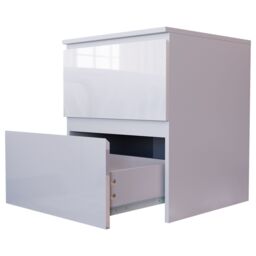 Home Discount Vida Designs Glinton 'HIGH GLOSS 2 Drawer Bedside Chest' Storage Bedroom Furniture in White - thumbnail 8