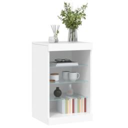 Berkfield Home Sideboard with LED Lights White 41x37x67 cm - Size: 41 x 37 x 67 cm - thumbnail 5