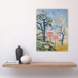 "Artery8 Abstract Trippy Pastel Trees Landscape Boho Wall Art Print in Blue - Size: W18"" x H24""" - thumbnail 4
