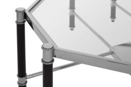 Orsina Striking Design Silver Metal & Side Table With Black Legs, Durable Modern Side Table For Livingroom - thumbnail 4