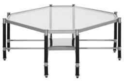 Orsina Striking Design Silver Metal & Side Table With Black Legs, Durable Modern Side Table For Livingroom - thumbnail 3