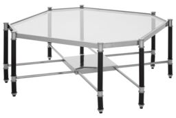 Orsina Striking Design Silver Metal & Side Table With Black Legs, Durable Modern Side Table For Livingroom - thumbnail 2
