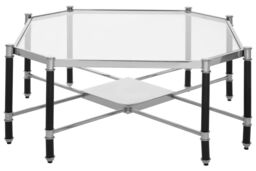 Orsina Striking Design Silver Metal & Side Table With Black Legs, Durable Modern Side Table For Livingroom - thumbnail 6