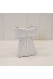 KDMD White Ceramic Bow Vase Small - thumbnail 1