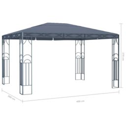 Berkfield Home Gazebo 400x300 cm Anthracite in Black - thumbnail 5