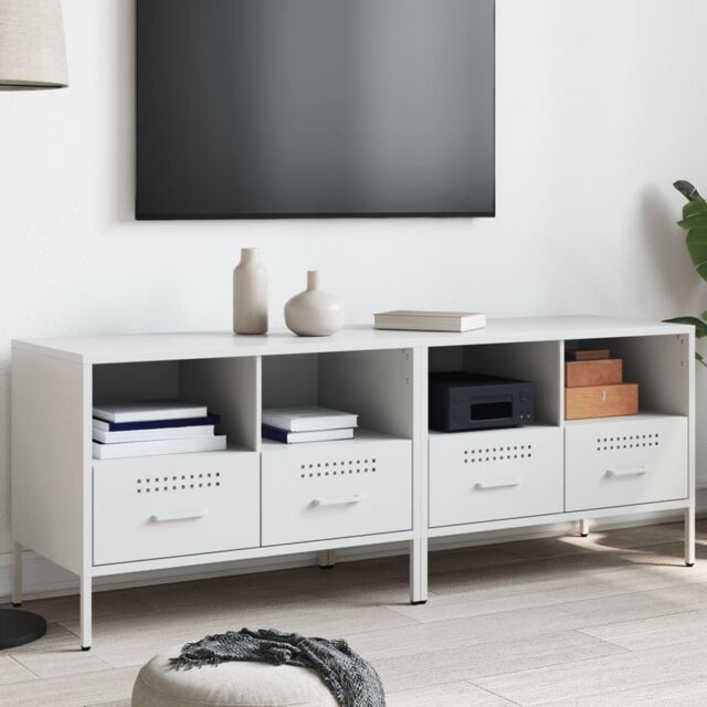Berkfield Home TV Cabinets 2 pcs White 68x39x50.5 cm Steel - image 1