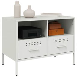 Berkfield Home TV Cabinets 2 pcs White 68x39x50.5 cm Steel - thumbnail 4