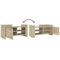 Berkfield Home TV Cabinet Sonoma Oak 80x35x40 cm Engineered Wood in Light Tan - Size: 80 x 35 x 40 cm - thumbnail 7