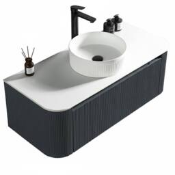 Bathroom Kingdom Flauto Midnight Wall Hung Vanity Basin 1070mm