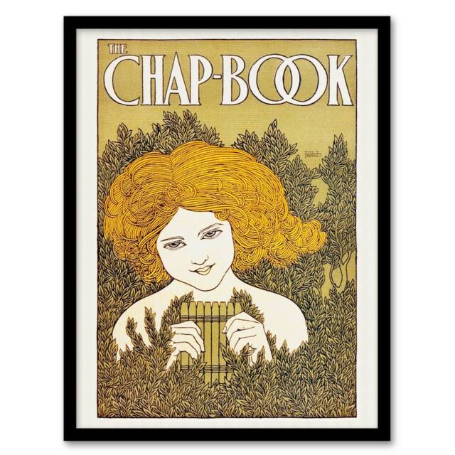 Artery8 W H Bradley The Chapbook The Pipes June Vintage Cover Framed Art Print in Green - Size: A4 - image 1