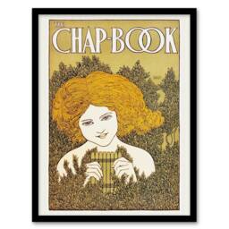 Artery8 W H Bradley The Chapbook The Pipes June Vintage Cover Framed Art Print in Green - Size: A4 - thumbnail 1