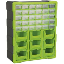 Loops 375 x 165 x 470mm 39 Drawer Parts Cabinet - GREEN - Wall Mounted / Standing Box - thumbnail 5