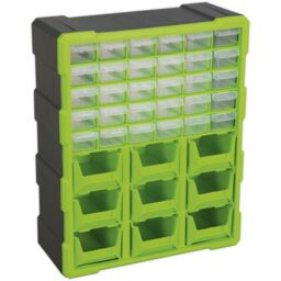 Loops 375 x 165 x 470mm 39 Drawer Parts Cabinet - GREEN - Wall Mounted / Standing Box - thumbnail 3