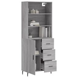 Berkfield Home Highboard Grey Sonoma 69.5x34x180 cm Engineered Wood - thumbnail 3
