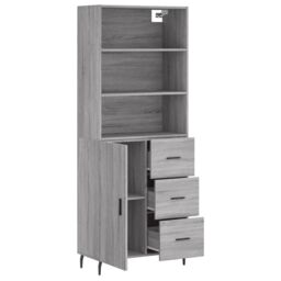 Berkfield Home Highboard Grey Sonoma 69.5x34x180 cm Engineered Wood - thumbnail 4