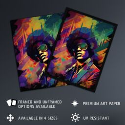 Artery8 Wall Art Print Motown Music Singer Vibrant Conceptual Artwork With City Skyline Art Framed - Size: A4 - thumbnail 2