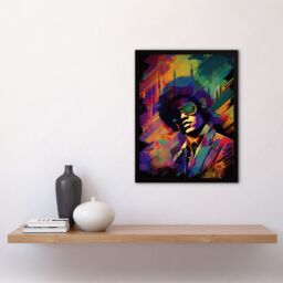 Artery8 Wall Art Print Motown Music Singer Vibrant Conceptual Artwork With City Skyline Art Framed - Size: A4 - thumbnail 4