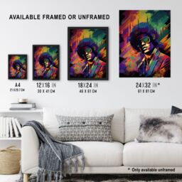 Artery8 Wall Art Print Motown Music Singer Vibrant Conceptual Artwork With City Skyline Art Framed - Size: A4 - thumbnail 3
