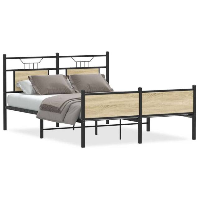 Berkfield Home Bed Frame Frame Sonoma Oak 150x200 cm King Size Wood in Light Oak - image 1