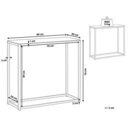 Wyld and Coco Modern Console Table Black Tempered Glass Top Open Metal Base - thumbnail 3