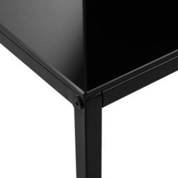 Wyld and Coco Modern Console Table Black Tempered Glass Top Open Metal Base - thumbnail 5
