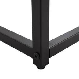 Wyld and Coco Modern Console Table Black Tempered Glass Top Open Metal Base - thumbnail 6