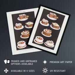 Artery8 Fancy Cakes Mrs Beeton Household Management Framed Wall Art Print in White - Size: A4 - thumbnail 2
