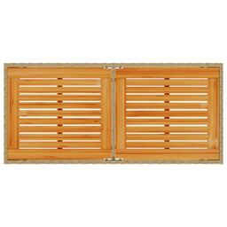 Berkfield Home Garden Table with Acacia Wood Top Beige 115x54x74 cm Poly Rattan - Size: 115 x 54 x 74 cm - thumbnail 7