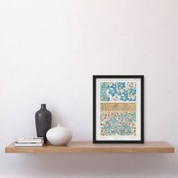 Artery8 Maurice Pillard Verneuil Framed Wall Art Geranium Flower Patterns in Black - Size: A4 - thumbnail 2
