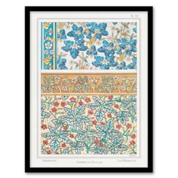Artery8 Maurice Pillard Verneuil Framed Wall Art Geranium Flower Patterns in Black - Size: A4 - thumbnail 1