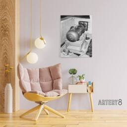 "Artery8 USA Atomic Bomb Little Boy WWII Canvas Wall Art Print in Grey - Size: W18"" x H24""" - thumbnail 3