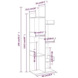 Berkfield Home Classic Book Cabinet 48x25.5x140 cm Smoked Oak Engineered Wood in Brown - thumbnail 7
