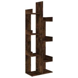 Berkfield Home Classic Book Cabinet 48x25.5x140 cm Smoked Oak Engineered Wood in Brown - thumbnail 3