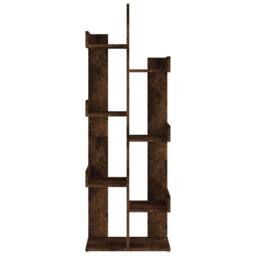 Berkfield Home Classic Book Cabinet 48x25.5x140 cm Smoked Oak Engineered Wood in Brown - thumbnail 1