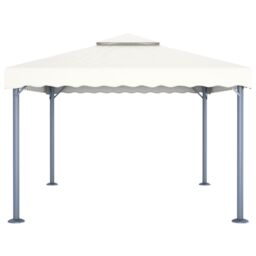Berkfield Home Gazebo 400x300 cm Cream Aluminium in Beige - thumbnail 3