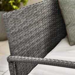 FurnitureboxUK Porto Grey PE Rattan Outdoor Garden 4 Seat Coffee Table & Chairs Set, 2 Chairs 2 Seater Garden Bench - thumbnail 3