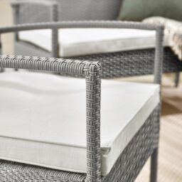 FurnitureboxUK Porto Grey PE Rattan Outdoor Garden 4 Seat Coffee Table & Chairs Set, 2 Chairs 2 Seater Garden Bench - thumbnail 4