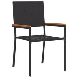 Berkfield Home 7 Piece Garden Dining Set Black Poly Rattan - thumbnail 6