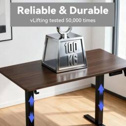 KORVIXA 70-120cm Electric Standing Desk in Brown - Size: 0.6m2 - thumbnail 4
