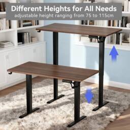 KORVIXA 70-120cm Electric Standing Desk in Brown - Size: 0.6m2 - thumbnail 5