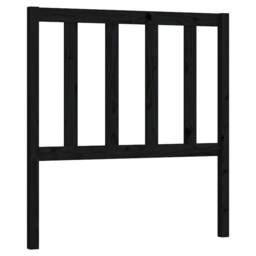 Berkfield Home Beautiful Bed Headboard Black 96x4x100 cm Solid Wood Pine - Size: 96 x 4 x 100 cm - thumbnail 3