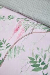 Soiree 'Enya' 100% Cotton Floral Print Duvet Cover Set in Pink - Size: King - thumbnail 3