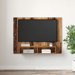Berkfield Home Wall TV Cabinet Old wood Engineered wood in Brown - thumbnail 4