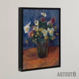 "Artery8 Flower Bouquet in Vase Still Life Glackens Framed Canvas Wall Art - Size: W12"" x H16""" - thumbnail 2