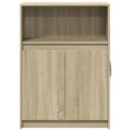 Berkfield Home Sideboard with LED Sonoma Oak 72x34x100 cm Engineered Wood in Tan - Size: 72 x 34 x 100 cm - thumbnail 6