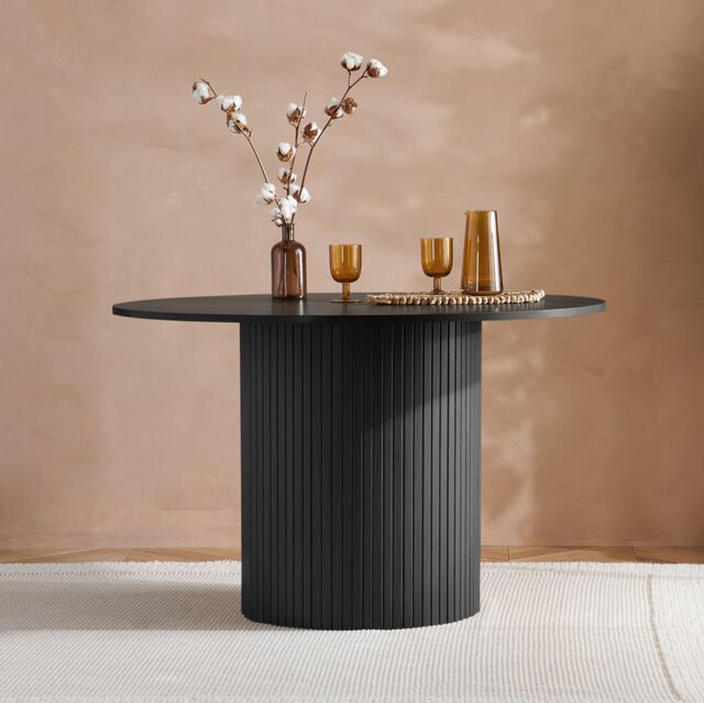 Birlea Round Fluted Dining Table Axel in Black - image 1