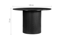 Birlea Round Fluted Dining Table Axel in Black - thumbnail 6