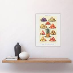 "Artery8 Summer Dessert Fruit Kitchen Mrs Beeton Wall Art Poster Print in Yellow - Size: W12"" x H16""" - thumbnail 4