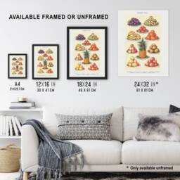"Artery8 Summer Dessert Fruit Kitchen Mrs Beeton Wall Art Poster Print in Yellow - Size: W12"" x H16""" - thumbnail 3